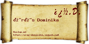 Órás Dominika névjegykártya